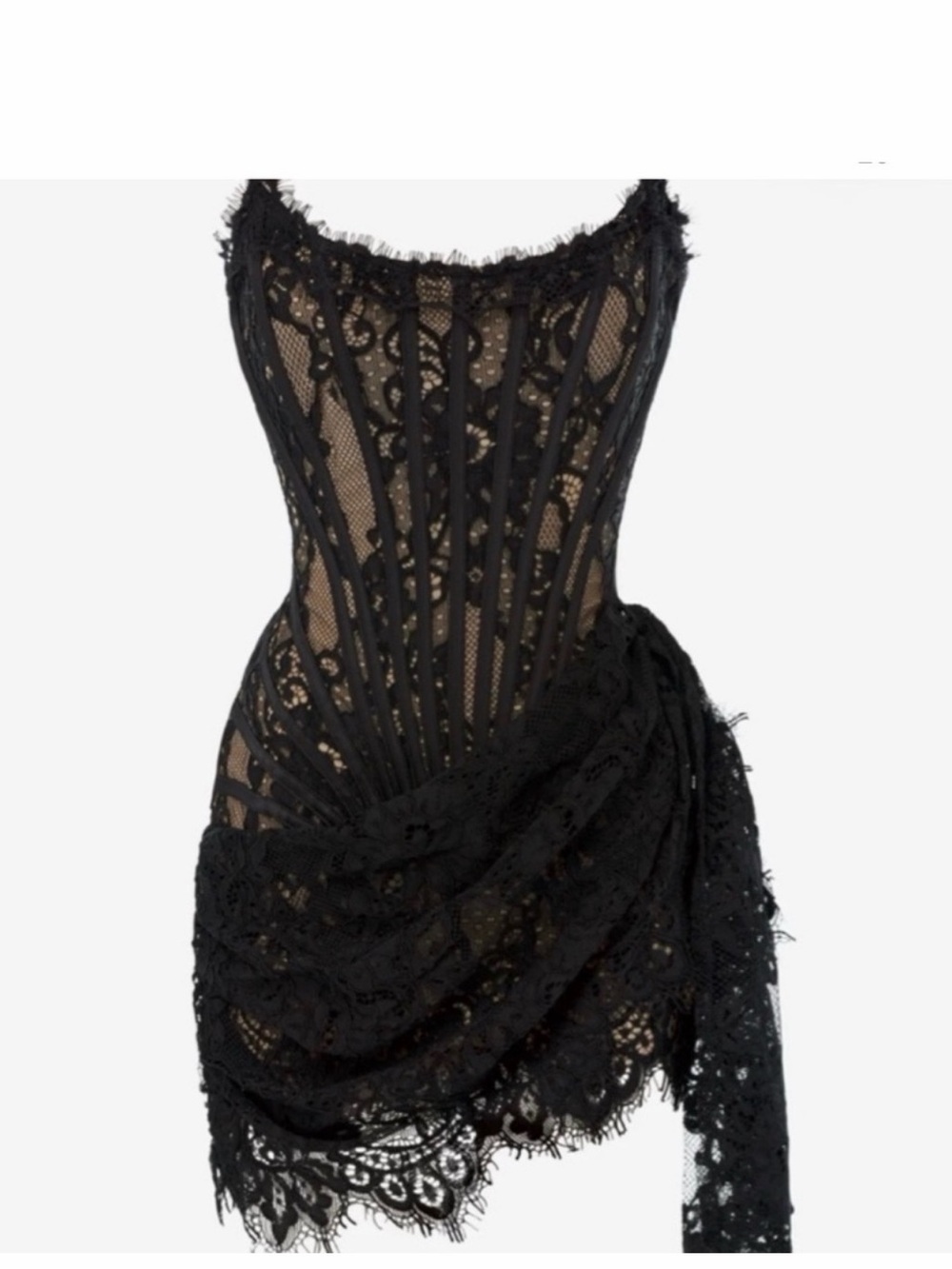 Heiress Black Lace Corset Dress, size L, new